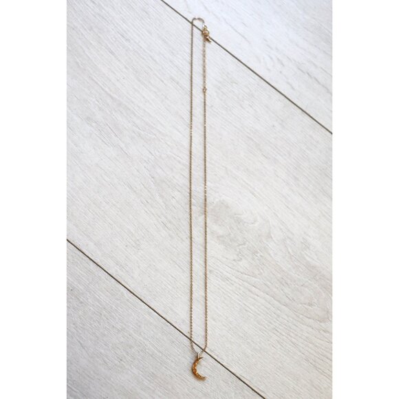 GLDN lunar phase gold necklace in waning crescent - Picture 2 of 2